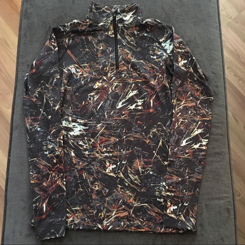 Nike Pro Combat Dry Fit Half ZIP Pullover Camo
